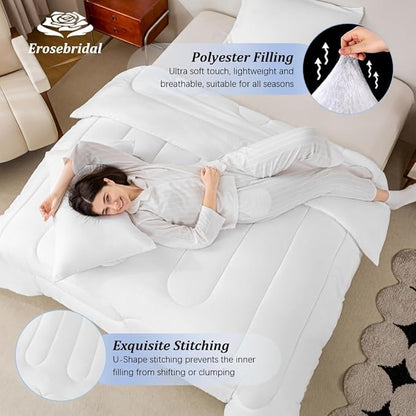 Erosebridal Western Aztec Bedding Set Twin Rustic Country Southwestern Comforter Set 7 Piece Boho Tribal Geometric Ethnic Bed in A Bag for Women Vintage Native American Quilt with Flat Fitted Sheet