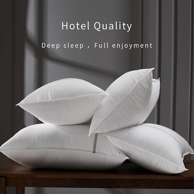 Bed Pillows Standard Size Set of 2, Firm Hotel Pillows for Sleeping, Cooling Pillows for Side & Back Sleepers, Down Alternative Filling, 20 x 26 Inches