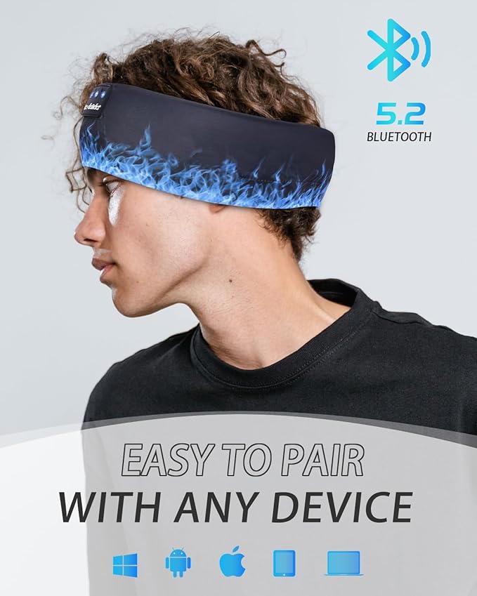 LC-dolida Headband Headphones Bluetooth, Sleep Headphones Wireless Bluetooth with Ultra-Thin HD Stereo Speaker, Sleep Headband Earphones for Workout Yoga Insomnia Meditation Gifts