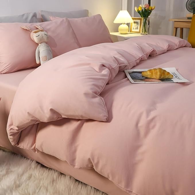 CLOTHKNOW Pink Queen Comforter Set 3Pcs Dusty Rose Bedding Comforter Sets Women Girls Comforter Blush Comforter Mauve Queen Comforter Set