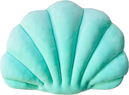 YRXRUS Shell Throw Pillows, Lake Green Shell Shaped Pillow, Small Cute Seashell Decorative Pillow Ocean Series Cushion for Bedroom Living Kids Room Gifts Pillow 11 X 8 Inch