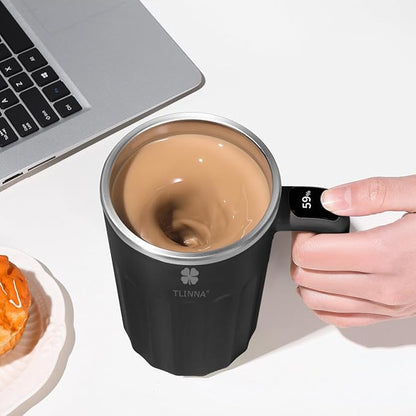 Drink Stirrer,Self Stirring Mug,Self Stirring Coffee Mug,Suitable for Coffee, Milk, Cocoa and Other Beverages (Black)