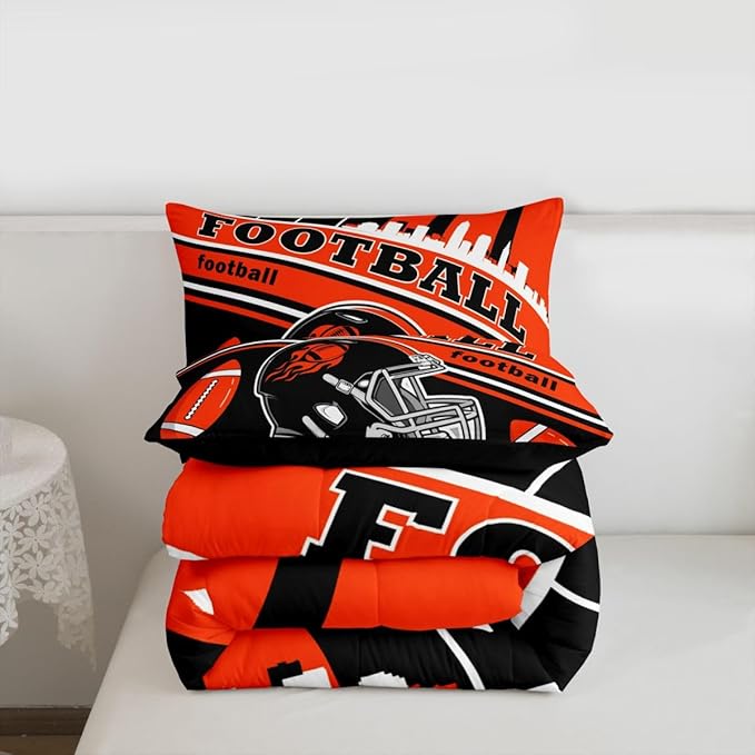 Feelyou Football Bedding Set Boys Girls Queen Size Rugby Sports Comforter Set Sports Themed Women Men Football City Duvet Quilt Bedroom Decor