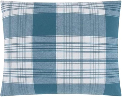 Dearfoams Super Soft 100% Cotton Comforter Set, Blue Plaid, Full/Queen