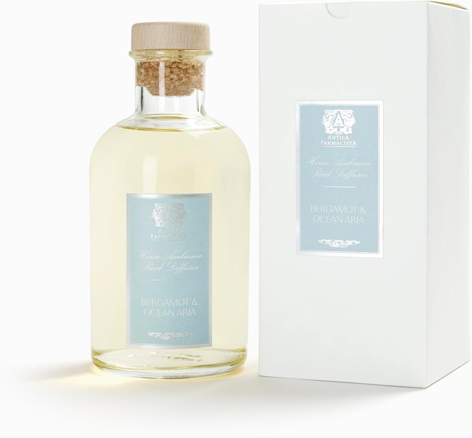 Antica Farmacista Home Ambiance Diffuser - Long-Lasting Reed Scent Diffuser - Luxury Room Freshener Gift - Bergamot & Ocean Aria, 16.9 fl oz