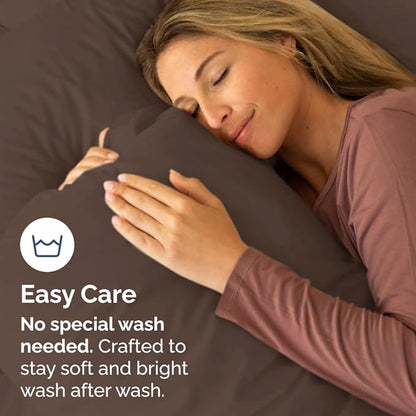 Queen Pillow Cases Set of 10 - Ultra Soft Hotel Quality Pillowcase Covers - Comfy & Wrinkle Free - Shrink, Stain and Fade Resistant - Easy-Care, Machine Washable Pillow Protectors - 10 Pcs Set - Brown