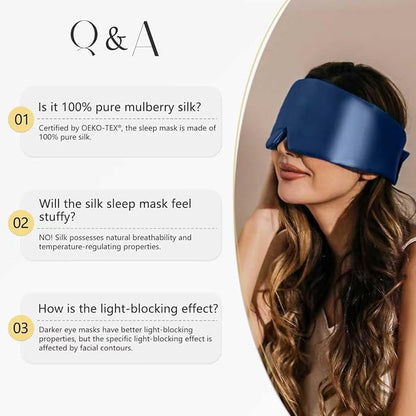 ZIMASILK 100% 22 Momme Mulberry Silk Sleep Mask - Full Silk Filled, Ultra-Soft & Breathable, Face-Hugging Blackout Eye Cover for Sleeping (Burgundy)