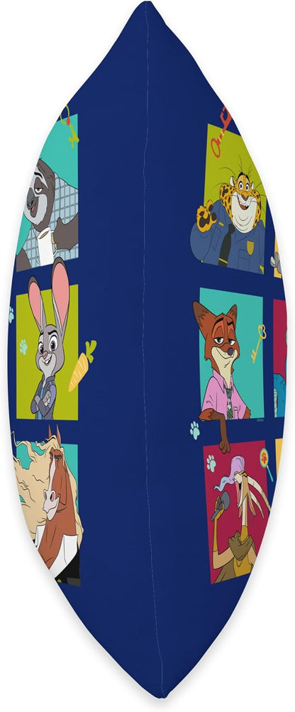 Disney Zootopia 2 Illustrated Characters Grid Throw Pillow