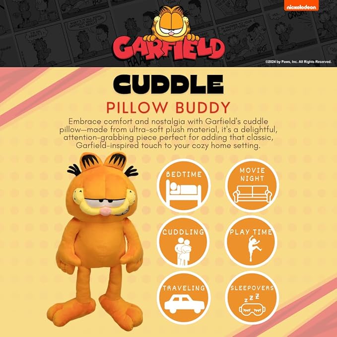 Garfield Bedding Super Soft Cozy Decorative Cuddle Pillow, (Officially Licensed Product) By Franco Collectibles