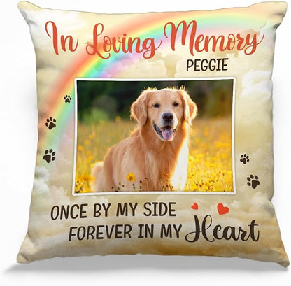 Pawfect House Custom Photo Throw Pillow Covers (Insert Included), Cat Memorial Gifts for Loss of Cat, Dog Passing Away Gifts, Pet Loss Sympathy Gift, in Loving Memory Dog Pillow