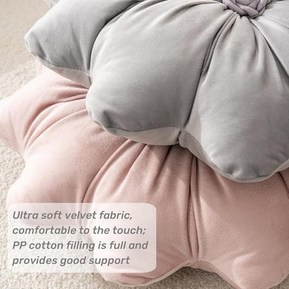 15.7 Inches Round Throw Pillows Velvet Flower Chair Cushion for Couch Sofa Chair Bed Home Decoration