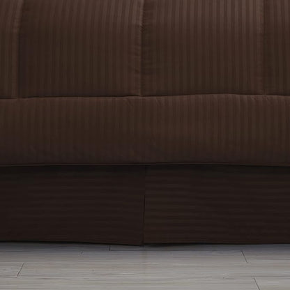 Twin Comforter Set 6 Piece Bed in a Bag with Bed Skirt, Fitted Sheet, Flat Sheet, 1 Pillowcase, and 1 Pillow Sham, Twin, Dobby Chocolate