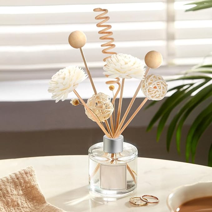 Reed Diffuser Stick,WUTAOBON 10Pcs 10Inch Natural Rattan Flower Reed Fragrance Diffuser Set, Fragrance Diffuser Replacement Rattan Sticks Home Decor (Primary Color)