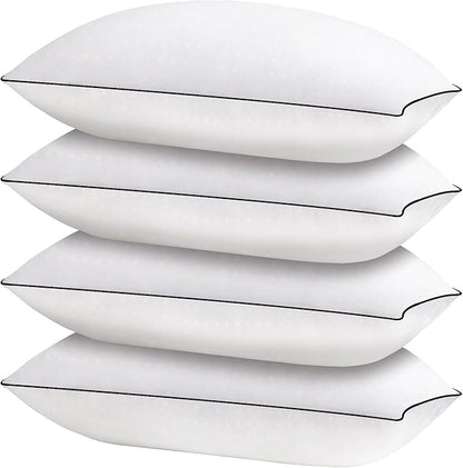 HIMOON Bed Pillows for Sleeping 4 Pack,Standard Size Cooling Pillows Set of 4,Top-end Microfiber Cover for Side Stomach Back Sleepers