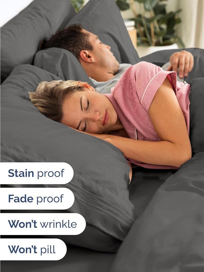 Extra Deep Twin XL Sheet Set - 4 Piece Breathable and Cooling Sheets - Hotel Luxury Bedding for Women, Men, Kids & Teens - Easy Secure Fit - Soft, Wrinkle Free & Comfy - Extra Deep Pockets - Charcoal