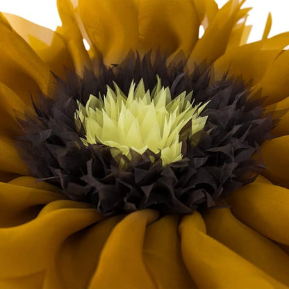 Mustard Yellow 3D Sunflower Round Decorative Throw Pillow Handcrafted Cute Elegant Flower Accent Pillow Boho Farmhouse Floral Cushion for Bed Couch Car Living Room Bedroom Home Decor 12Inch