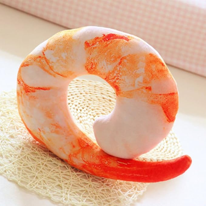 Bettli Shrimp Meat U Shaped Neck Pillow Throw Pillow Cushion Plush