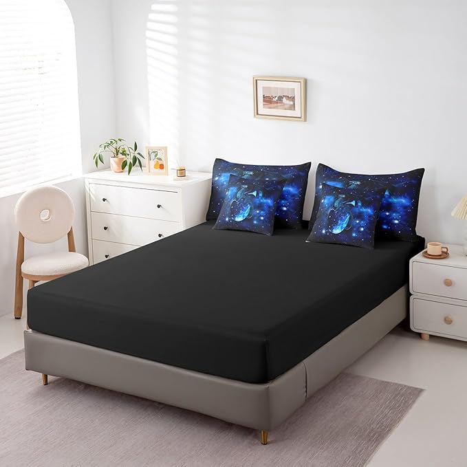 Feelyou Dragon Comforter Set Twin Size 7 Pcs Galaxy Space Universe Comforter Bed in a Bag Jungle Animals Dragon Bedding Set for Boys Girls Dragon Lover Bed Set with Sheets, Pillowcases, Pillow Covers