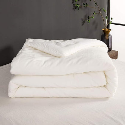 Luxlovery White Fluffy Comforter Queen All White Velvet Bedding Comforter Set Flannel Solid White Cozy Puffy Plush Blanket Quilts Sherpa Micromink Winter Thick Warm Comforter Set Women Men