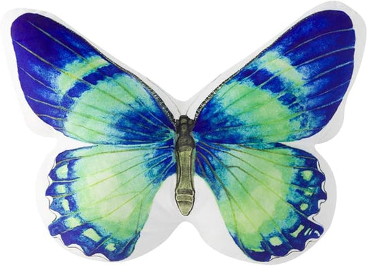 JWH 3D Butterfly Throw Pillow Decorative Cute Animal Accent Pillow Pet Plush Cushion Print Pillowcase for Bed Couch Chair Gift 13x15 Inch Colorful Green