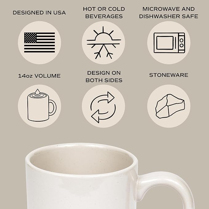 Sweet Water Decor Strong and Courageous Stoneware Coffee Mug | Mom Mug | Novelty Coffee Mugs | Microwave & Dishwasher Safe | 14oz Coffee Cup | Inspirational Gifts
