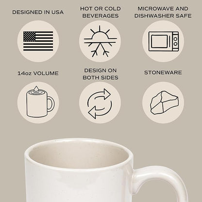 Sweet Water Decor Strong and Courageous Stoneware Coffee Mug | Mom Mug | Novelty Coffee Mugs | Microwave & Dishwasher Safe | 14oz Coffee Cup | Inspirational Gifts