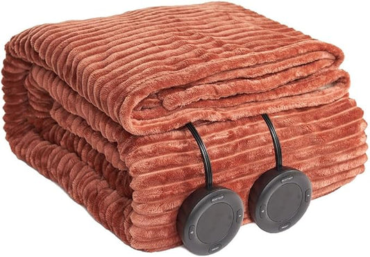 Heated Blanket Queen Size 84"x90",ETL Certification-6 Heating Levels Electric Blanket&1-10 Hour Auto Off,Heating Blanket with Dual Controller(RED)
