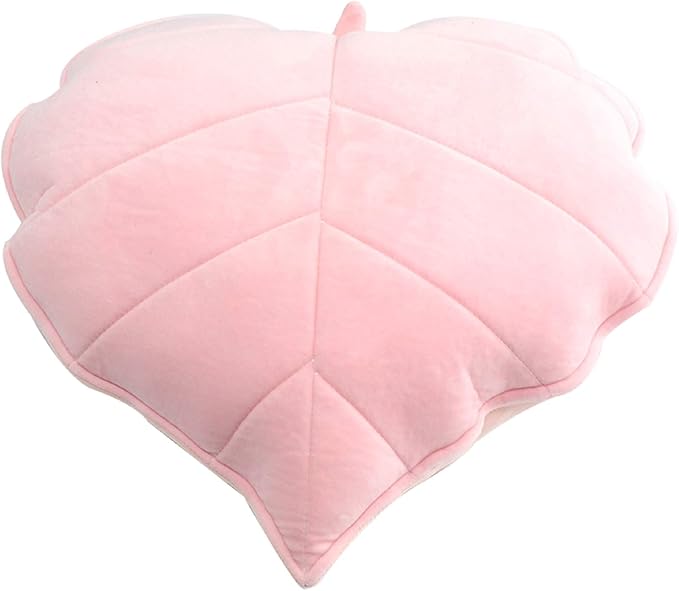 Cyprinus Carpio 3D Leaf Shape Household Pillow Cushion Sofa Lumbar Pillow Household Throw Pillow Decoration 20 * 20 Inch (Light Pink)
