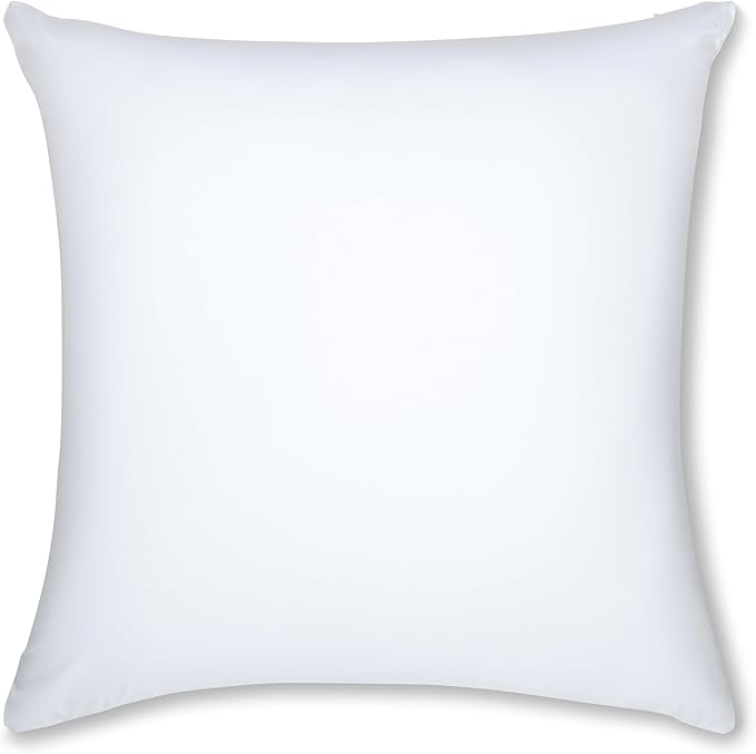 PILLOWY 18" x 18" Throw Pillow - White: 1 PCS Luxurious Premium Microbead Pillow with 85/15 Nylon/Spandex Fabric. Forever Fluffy, Outstanding Beauty & Support. Silky, Soft & Beyond Comfortable
