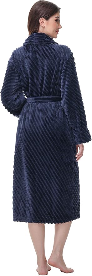 Yurhap Premium Robes for Women - Super Soft Cozy Fleece Womens Robe Plush Long Bathrobe