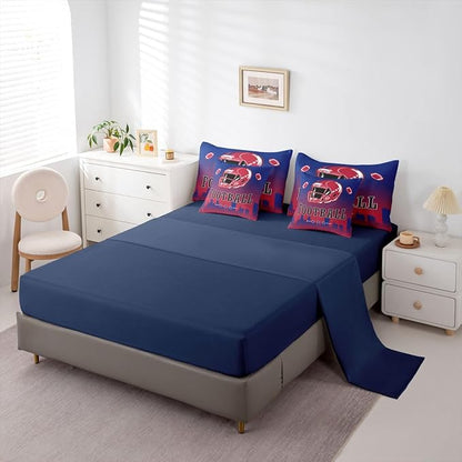 Erosebridal Football Twin Comforter Set with Sheets for Boys Girls,American Sports Rugby 7 Pcs Bedding Set for Kids Teen Adults Room Decor,Ball Sports Games Bed in A Bag Football City Bed Set