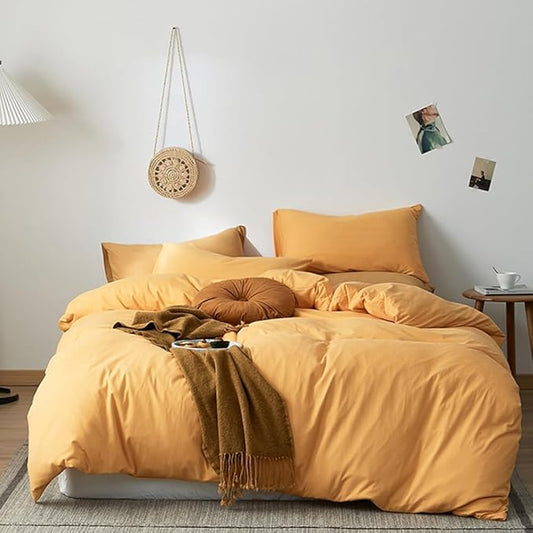 CLOTHKNOW Mustard Yellow California King Comforter Set 3Pcs Dark Yellow Bedding Comforter Sets All Season Soft Turmeric Comforter with 2 Pillow Cases