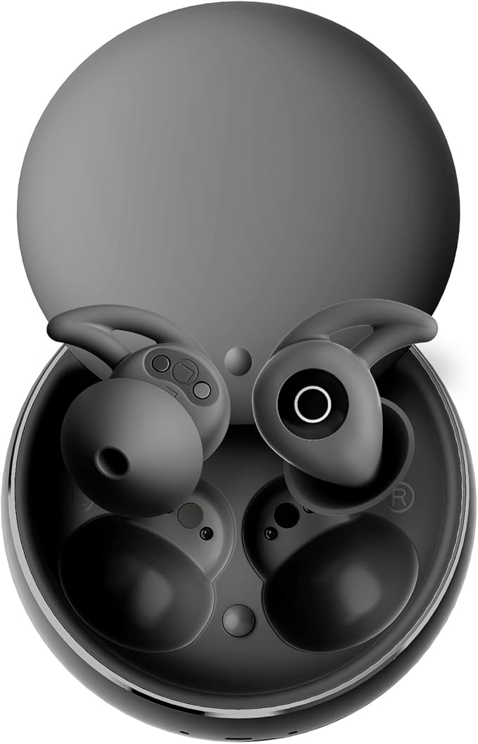 Sleepals Micro Sleep Earbuds for Side Sleepers, Sleep Headphones with Noise Reduction, Soft and Snug Fit Overnight, Slim and Light, 28hr Play with Travel Charging Case (Black)