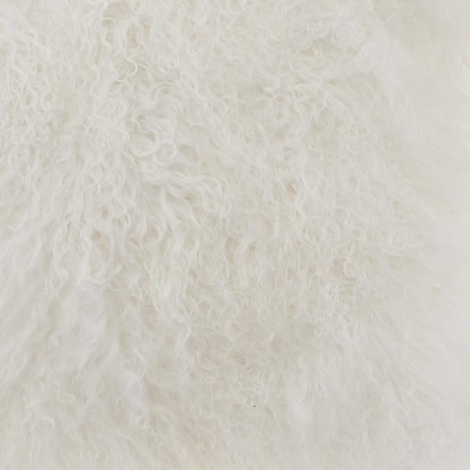 SARO LIFESTYLE Mongolian Lamb Fur Poly Filled Throw Pillow
