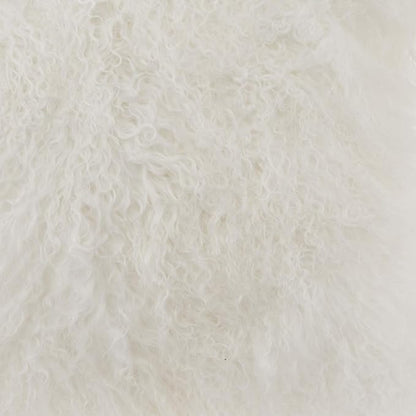 SARO LIFESTYLE Mongolian Lamb Fur Poly Filled Throw Pillow