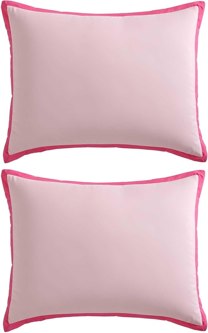Betsey Johnson - Twin Comforter Set, Bedding Set with Matching Sham & Bonus Soft Throw, Dorm Essentials (Signature Hotel Solid Pink)