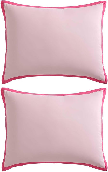 Betsey Johnson - Twin Comforter Set, Bedding Set with Matching Sham & Bonus Soft Throw, Dorm Essentials (Signature Hotel Solid Pink)