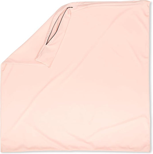 PILLOWY 22x22 Throw Pillowcases (Cover Only) - 85/15 Nylon, Spandex - Luxurious, Silky, Stretchy & Soft - 1Pcs Solid Color - A Perfect Choice for Couch Chairs Sofa Bed Adult/Kids Bedroom, Cream Peach