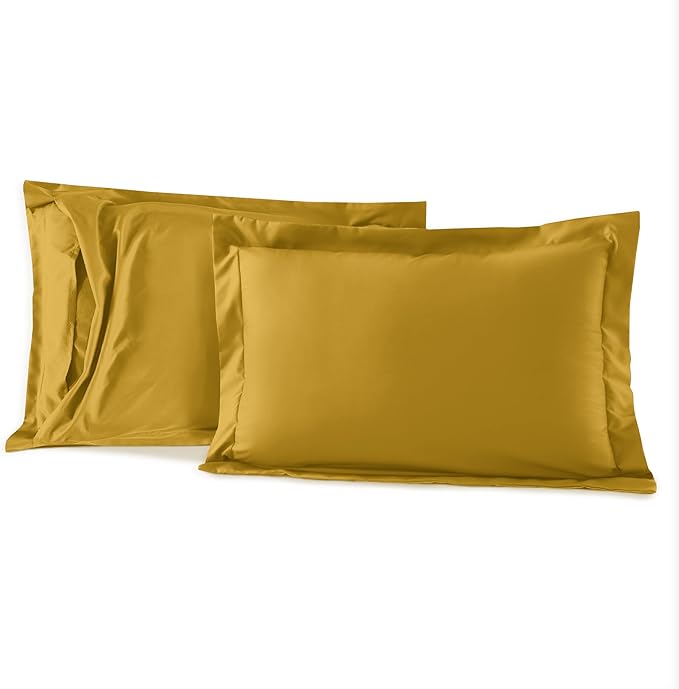 Elegant Comfort 3-Piece Box Stitched Down Alternative Comforter with Shams - Ultra Soft for All Season Duvet Insert with Corner Tabs, Plush Cozy 3PC Comforter Set, Oversize King, Mustard Yellow