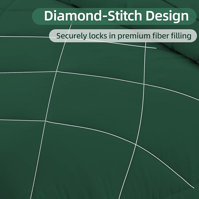 FUANNA 7 Pieces Full Size Comforter Sets, All Season Bedding Sets Full Size, Luxury Soft Bed in a Bag with Comforter, Flat Sheet, Fitted Sheet, Pillowcases & Pillow Shams, Emerald Green