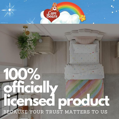 Care Bears Classic Super Soft Cozy Reversible Microfiber Comforter and Sheet Set, 4 Piece Twin Size, (Official Licensed Product) by Franco Collectibles