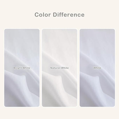 QSH 3PCs Natural White Ruffled Oversized King Comforter 120x120, Shabby Boho Chic Farmhouse Ruffle Bed Comforter Set California King Comforter Ultra Soft Microfiber Lightweight Fluffy Bedding