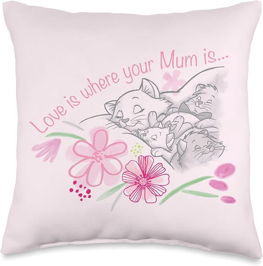 Disney The Aristocats Love is Where Your Mum is Mother’s Day Throw Pillow