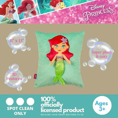 Franco Disney The Little Mermaid Ariel Kids Super Plush Cozy Snuggle (TM) Pillow (100% Officially Licensed Product) (Pack of 2)