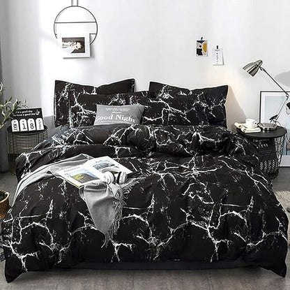 Karever Black Marble Comforter Set - King Size, Lightweight, Soft, Breathable, Durable Bedding Set for Women & Men