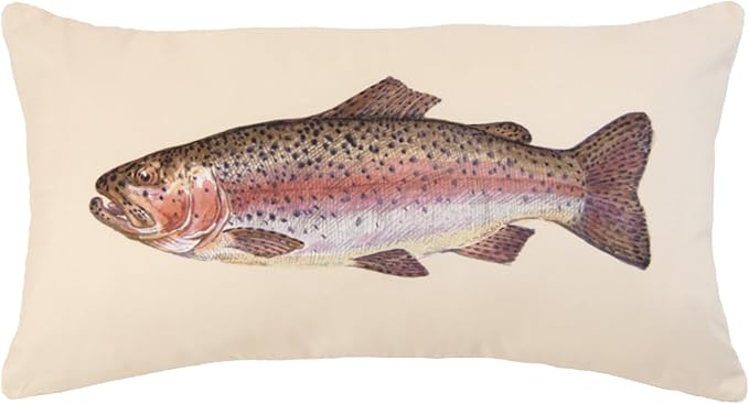 Donna Sharp 2-Piece Montana Forest Tree and Fish Nature Themed Decorative Throw Pillow Set - Pillows for Couch, Sofa, Beds, and Chairs - Includes 18" x 18" Square & 12" x 22" Rectangular Pillows