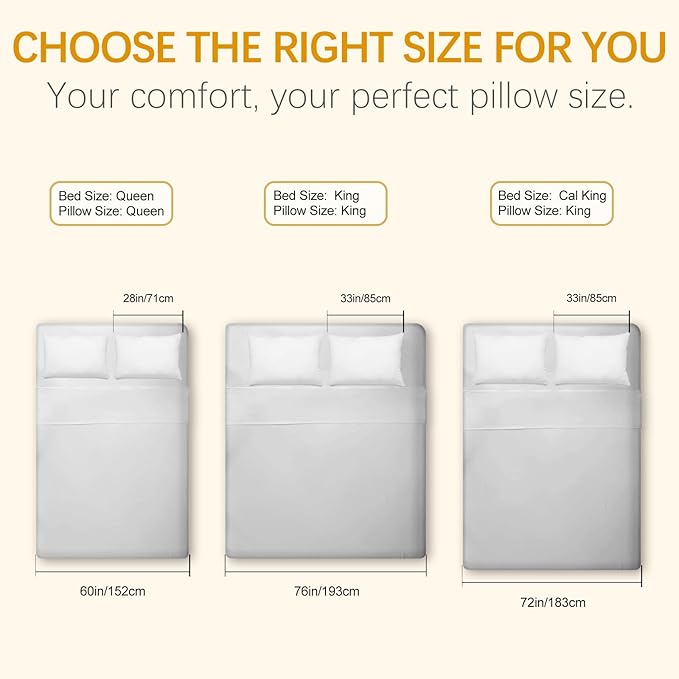Neck Support Shredded Memory Foam Pillows for Sleeping, Adjustable Firm Pillow for Side, Back and Stomach Sleepers, Very Soft ＆ Warm for Winter ＆ Spring, Queen Size Set of 2（18 * 28inch）