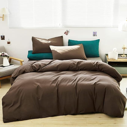 Cottonight Brown Comforter Set California King Bedding Set Solid Modern Chocolate Color Blanket Quilts Soft Fashion Solid Cal King Set for Women Men