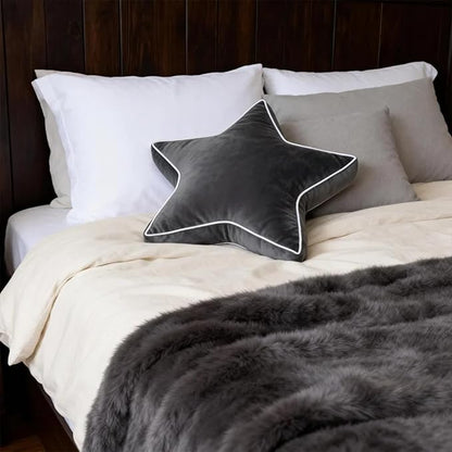 Star Pillow - Throw Pillows Bed Pillow Decorative Dorm Decorations Living Room Large Cushion Grey