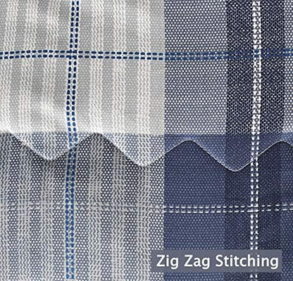 SLEEPBELLA Comforter King Size, 600 Thread Count Cotton Navy Blue & Grey Buffalo Pattern Blue Plaid Comforter Sets,Down Alternative Bedding Set 3Pcs (King, Navy Plaid)